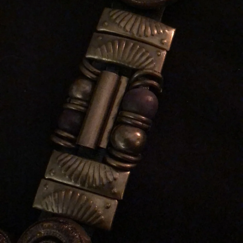 Leather and metal belt size medium